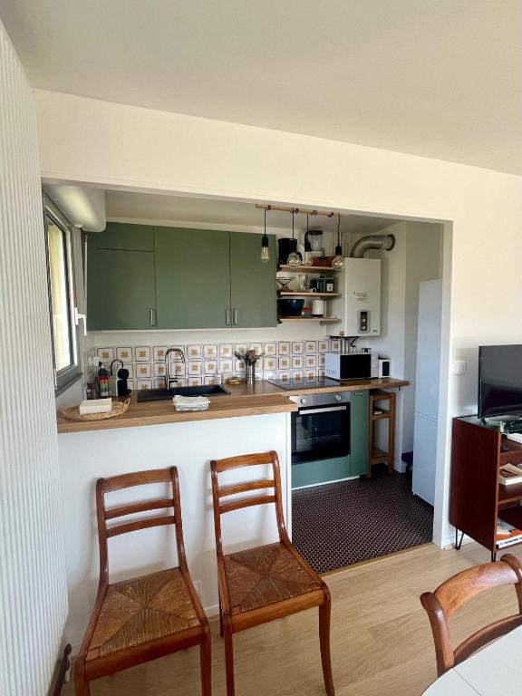 Cuisine équipée moderne location vacances Normandie